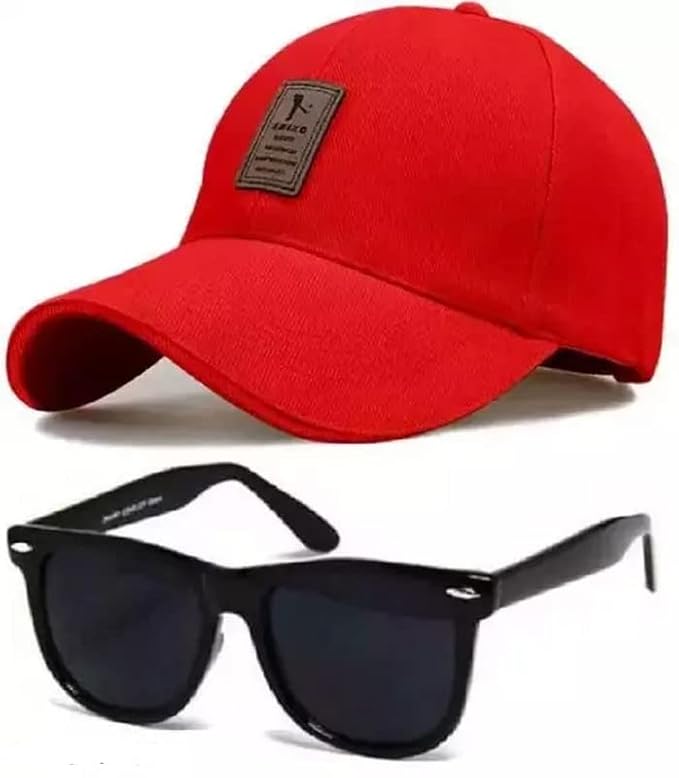 CAPITEUM , Stylish Sport Baseball Cap & Stylish Aviator Wayfarer Sunglass for Men's and Boy's