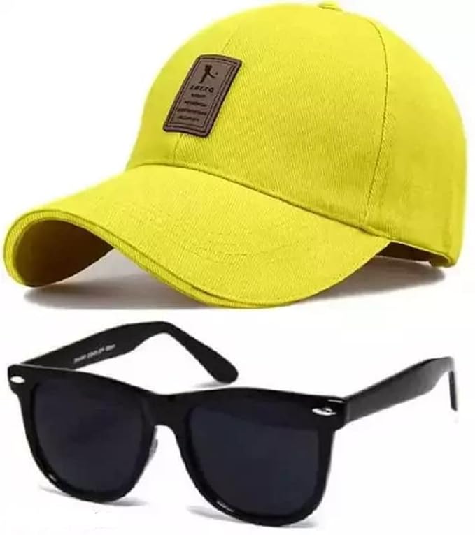 CAPITEUM , Stylish Sport Baseball Cap & Stylish Aviator Wayfarer Sunglass for Men's and Boy's
