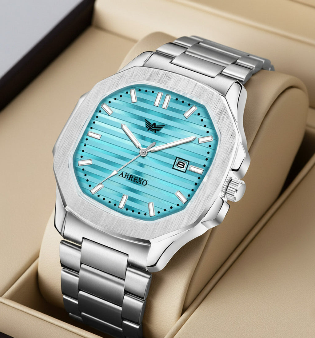 Nautilus Series Date Working Square Black Dial Silver Quartz Watch For Boys Analog Watch - For Men Abx4569-BK DT