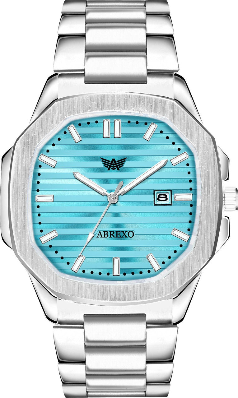 Nautilus Series Date Working Square Black Dial Silver Quartz Watch For Boys Analog Watch - For Men Abx4569-BK DT