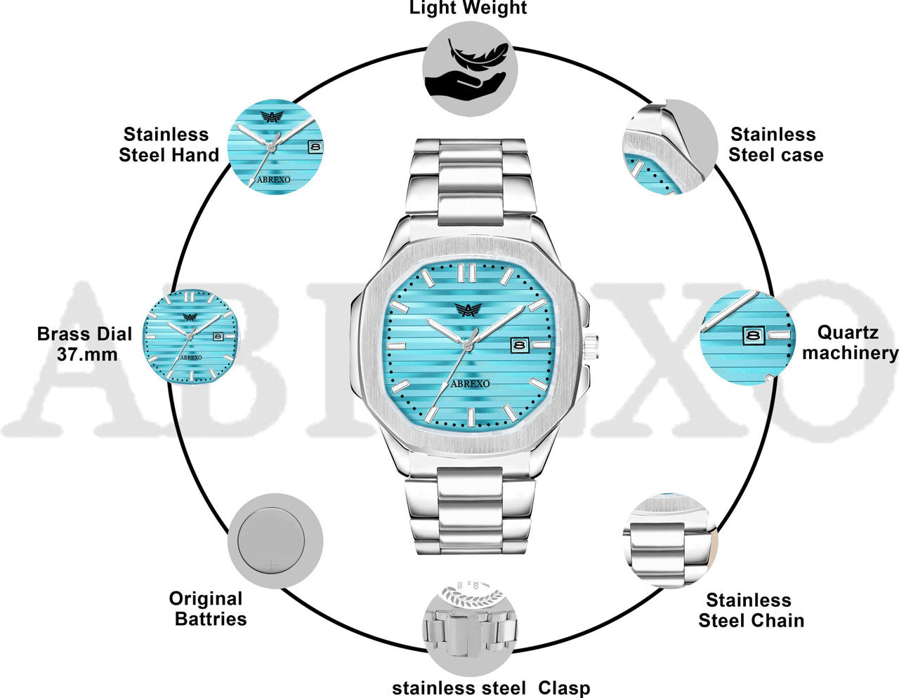 Nautilus Series Date Working Square Black Dial Silver Quartz Watch For Boys Analog Watch - For Men Abx4569-BK DT