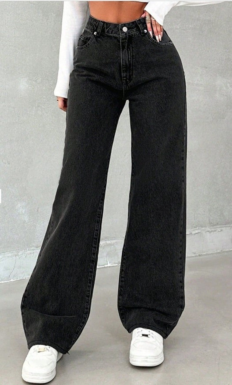 Women Straight Fit High Rise Blue Jeans