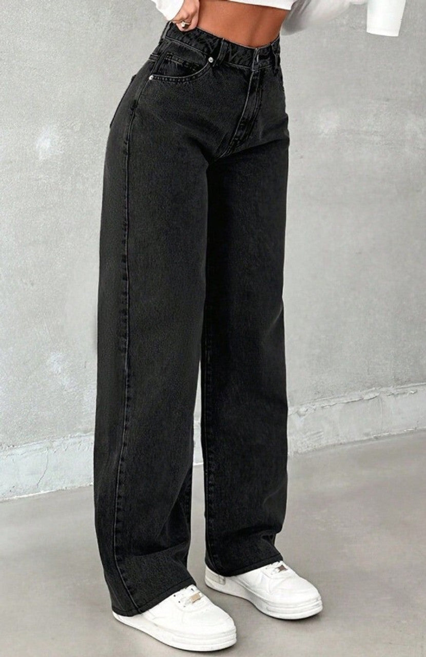 Women Straight Fit High Rise Blue Jeans