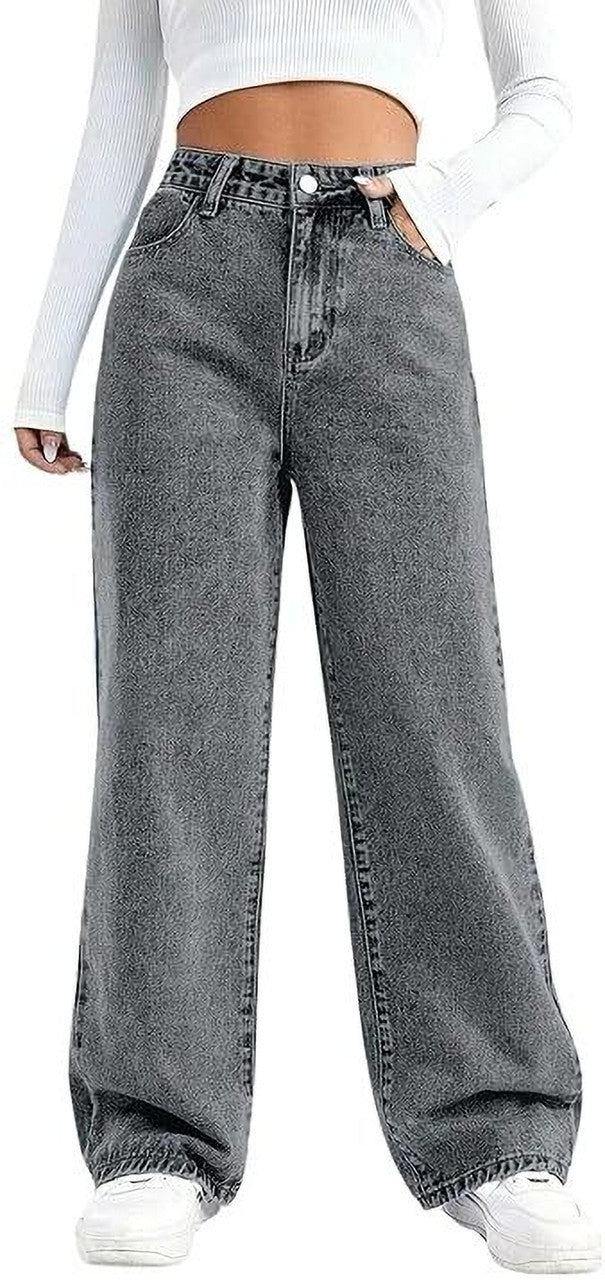 Women Straight Fit High Rise Blue Jeans