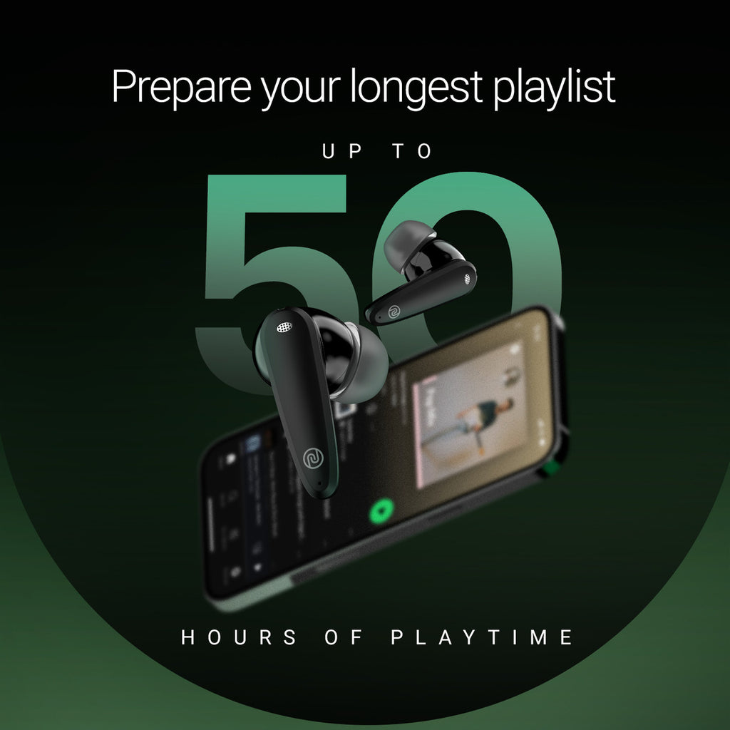 Noise Buds VS404 with 50 Hours Playtime, ENC with Quad Mic, 3 EQ modes Bluetooth  (Jet Black, True Wireless)