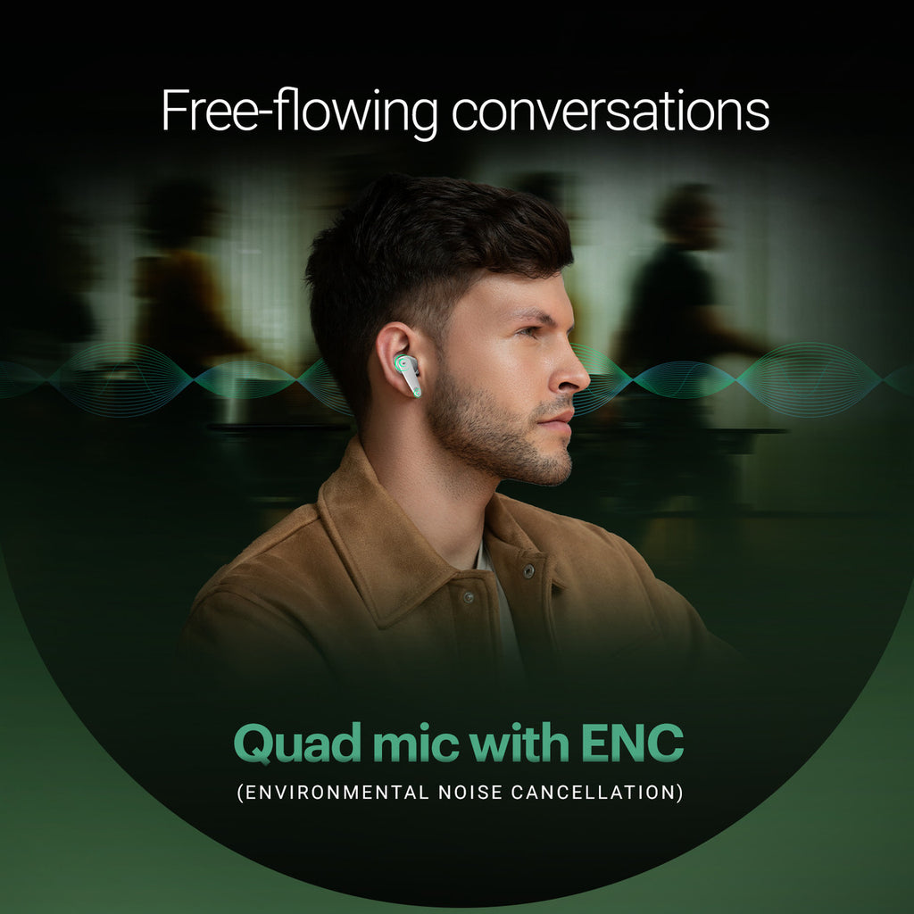 Noise Buds VS404 with 50 Hours Playtime, ENC with Quad Mic, 3 EQ modes Bluetooth  (Jet Black, True Wireless)