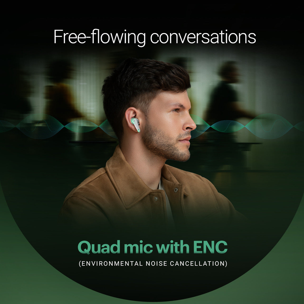 Noise Buds VS404 with 50 Hours Playtime, ENC with Quad Mic, 3 EQ modes Bluetooth  (Jet Black, True Wireless)