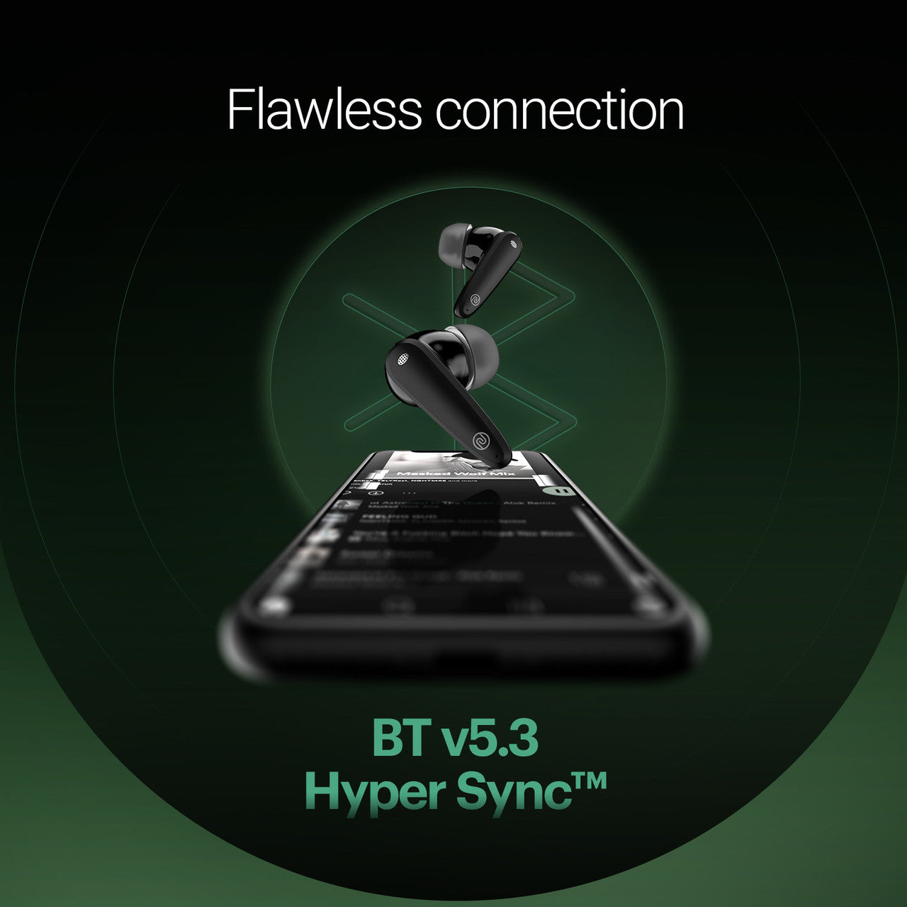 Noise Buds VS404 with 50 Hours Playtime, ENC with Quad Mic, 3 EQ modes Bluetooth  (Jet Black, True Wireless)