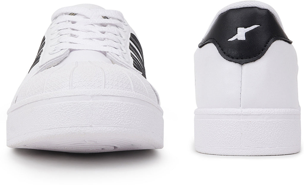 SM 323 | Stylish, Comfortable | Sneakers For Men  (White, Black , 10 UK/India)