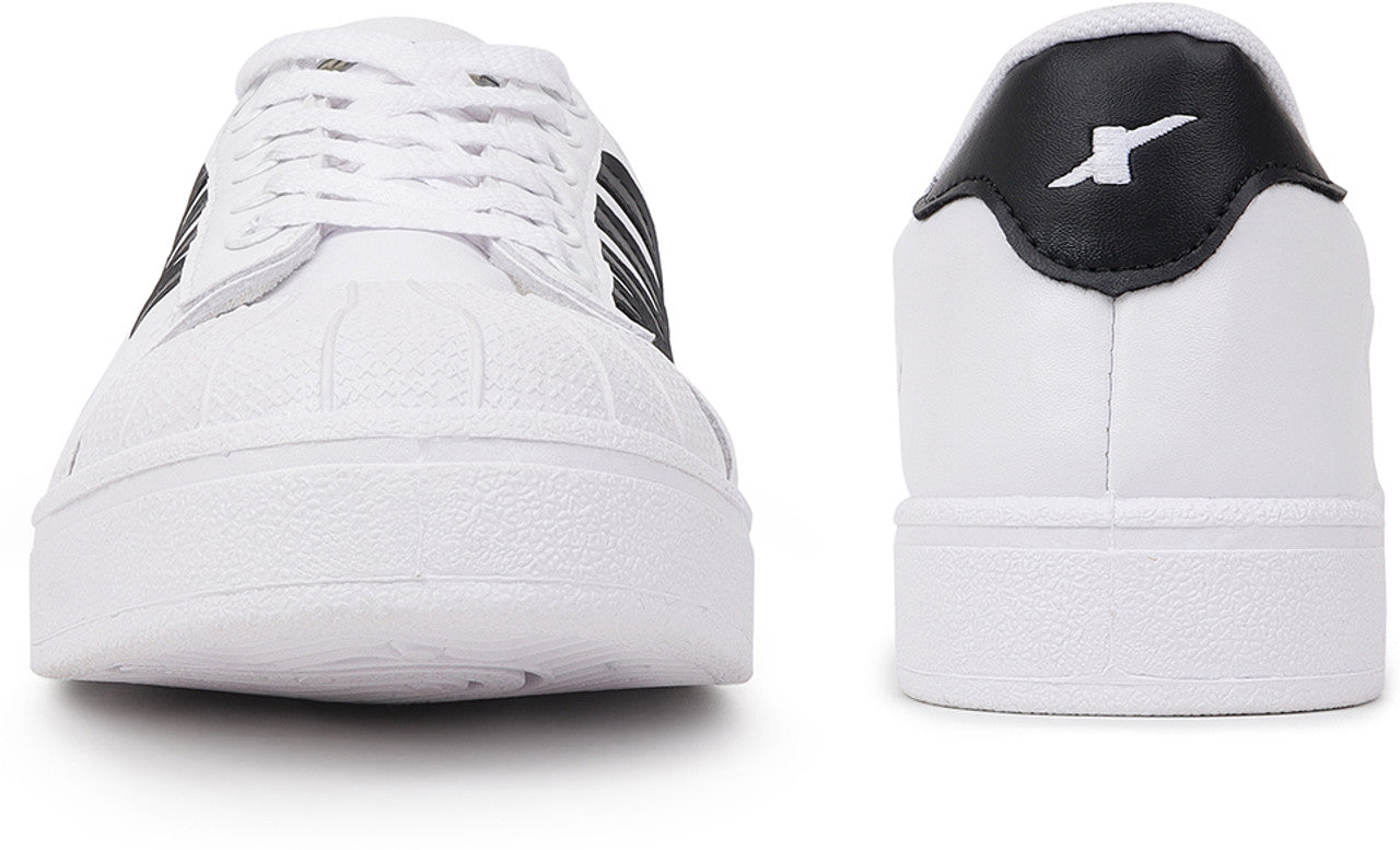SM 323 | Stylish, Comfortable | Sneakers For Men  (White, Black , 10 UK/India)